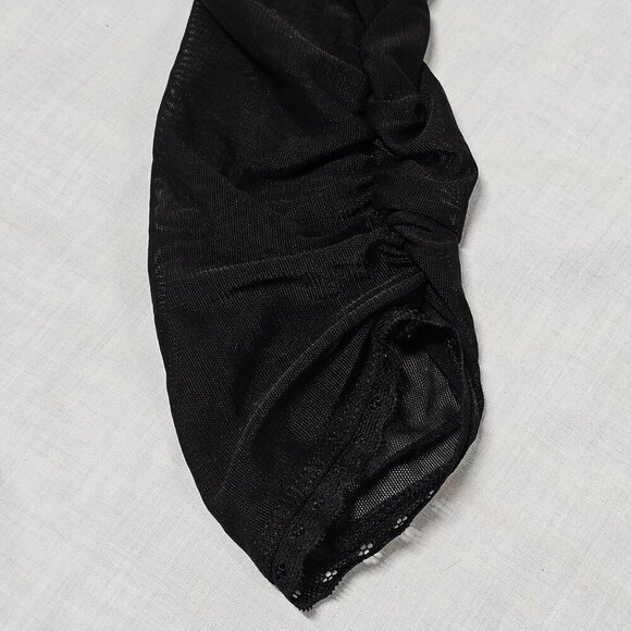 Free People Rendezvous Lace Trim Top Blouse Women Size S White/Black - Picture 13 of 15